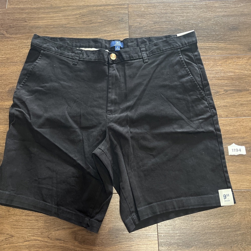 George Above The Knee Flat Front Stretch Black Short Size 38 9"